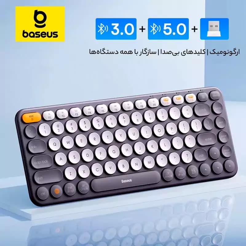 کیبورد بیسیم بیسوس مدل K01A Tri-Mode — تصویر ۶