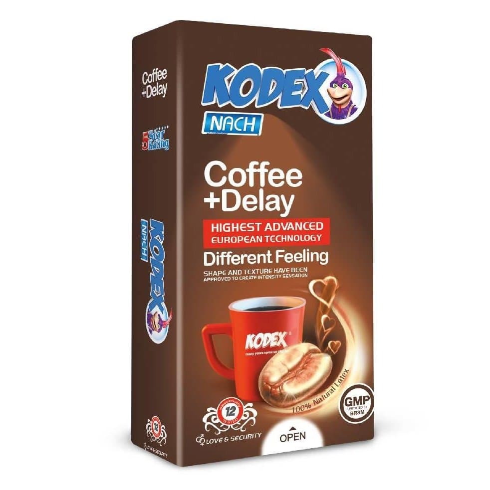 کاندوم ناچ کدکس کافئین دار Coffee Delay بسته 12 عددی — تصویر ۲