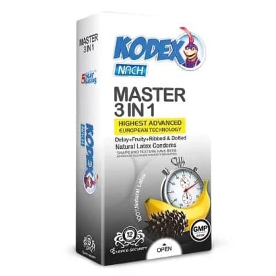 کاندوم تاخیری کدکس مستر 3 در 1 Master بسته 12 عددی — تصویر ۲
