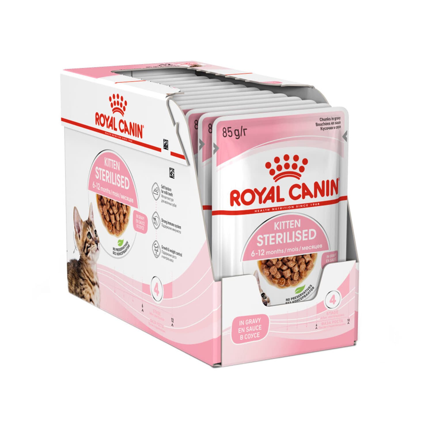 پوچ بچه گربه رویال کنین عقیم شده کیتن 85 گرمی Kitten Sterilised بسته 12 عددی
