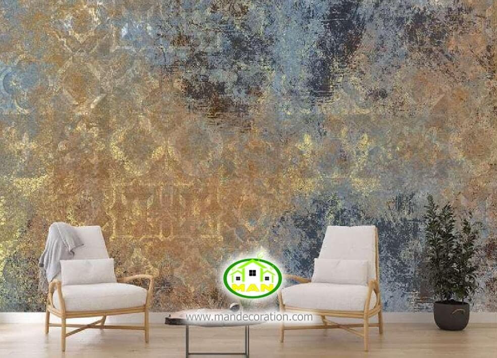 پوستر دیواری پتینه آبرنگی طلایی