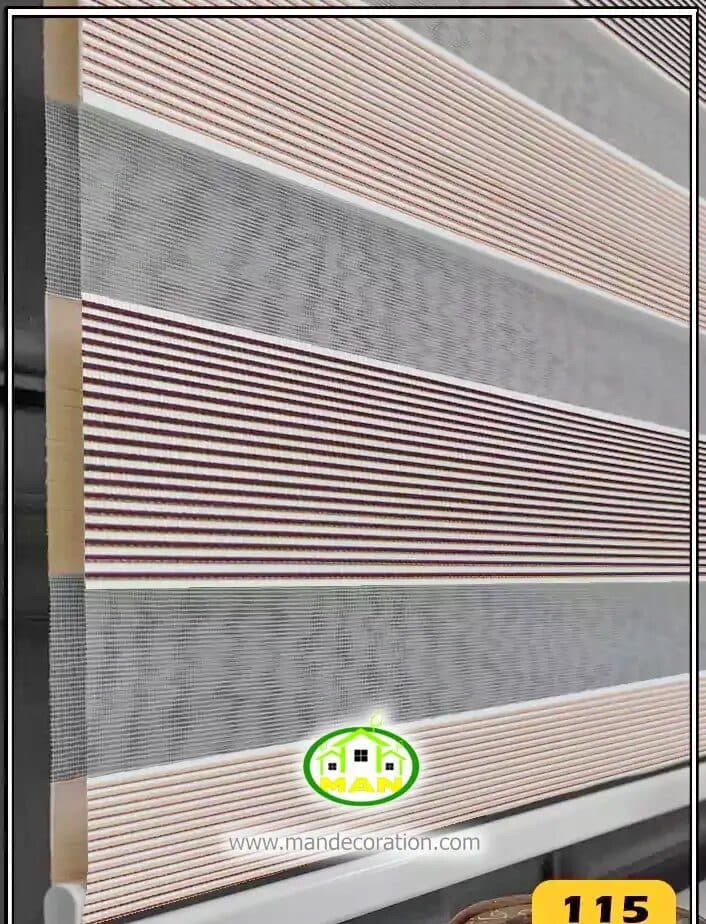 پرده زبرا آشپزخانه زرشکی صورتی دو رنگ کد:115-5006