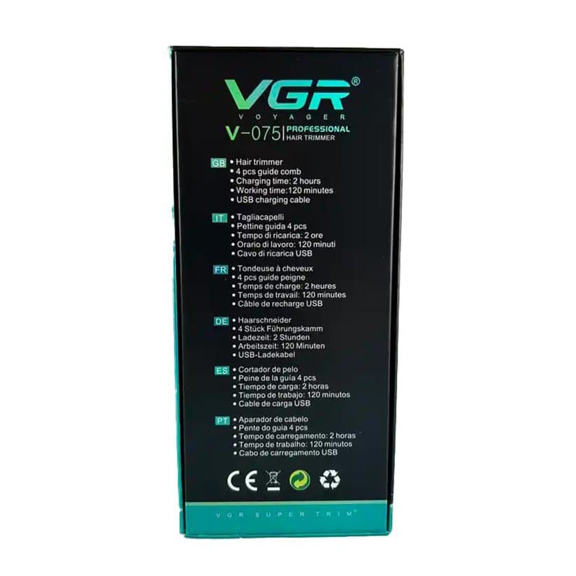 ماشین اصلاح وی جی آر V-075 مشکی — تصویر ۵