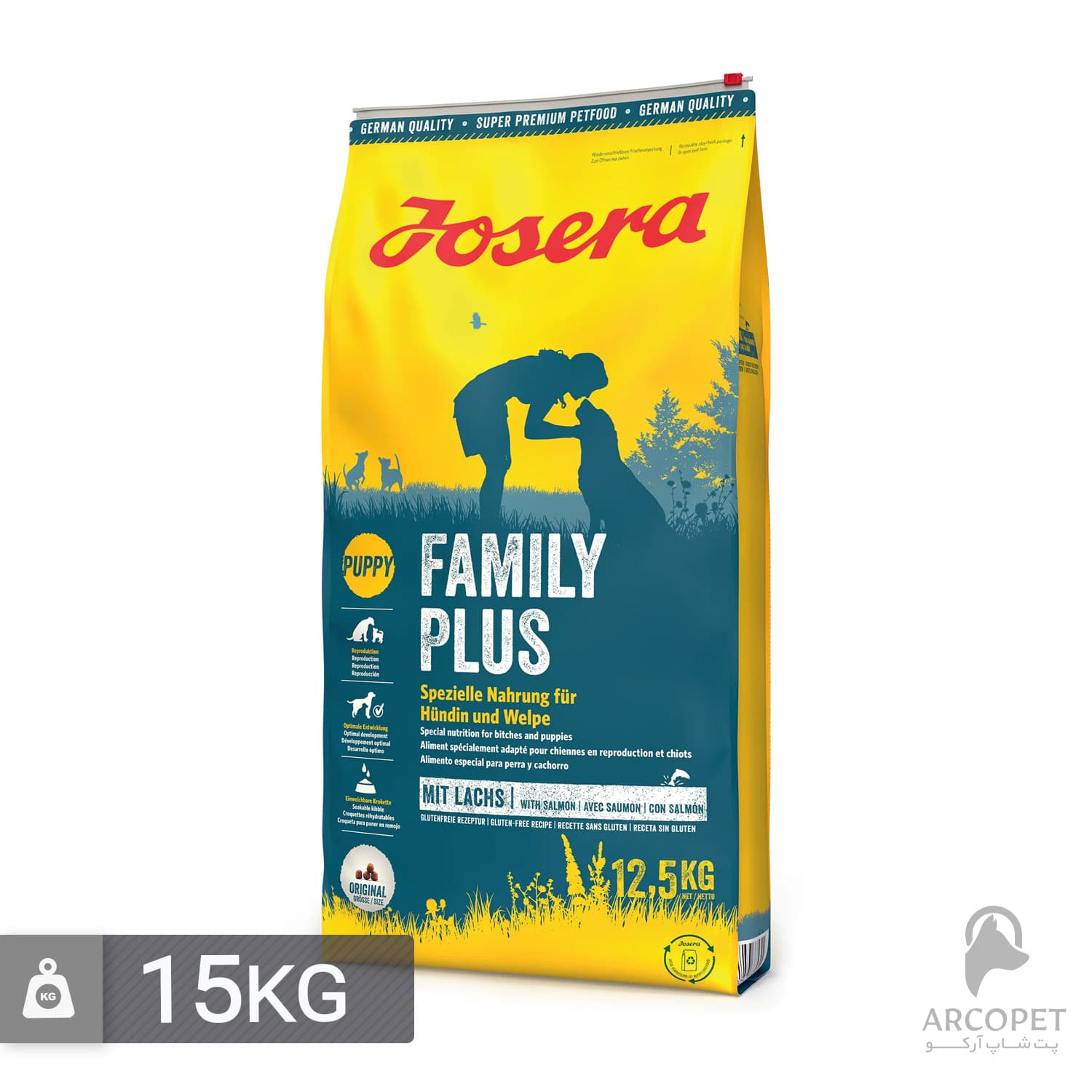 غذای خشک سگ جوسی داگ فمیلی پلاس Family Plus وزن 15 کیلوگرم