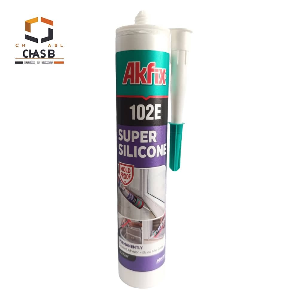 چسب سوپر سیلیکون اسیدی شفاف آکفیکس کد AKFIX SUPER ACIDIC TRANSPARENT SILICONE ADHESIVE 102E