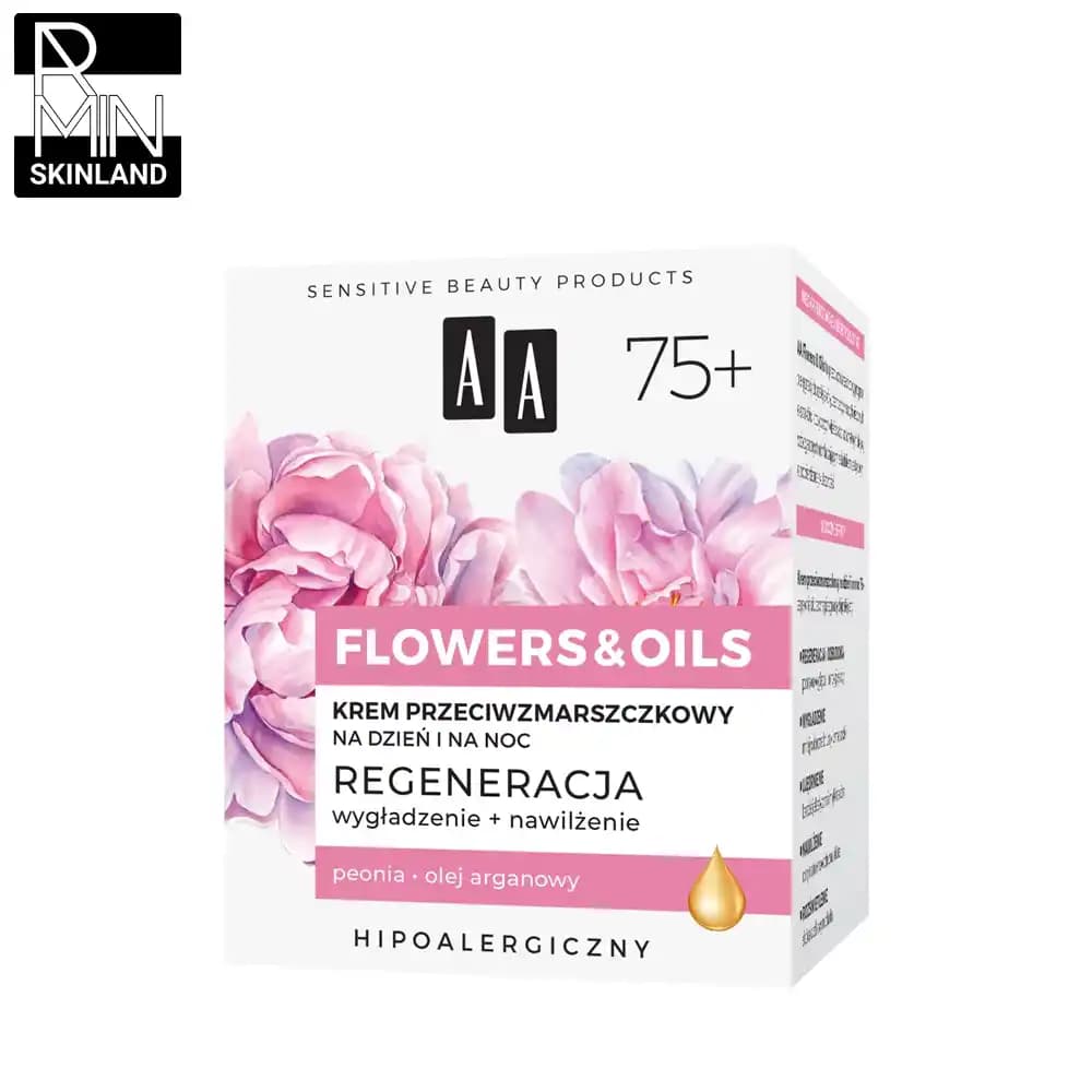کرم ضد چروک قوی دابل ای AA مدل FLOWERS & OIL مناسب 75+ حجم 50ml — تصویر ۲
