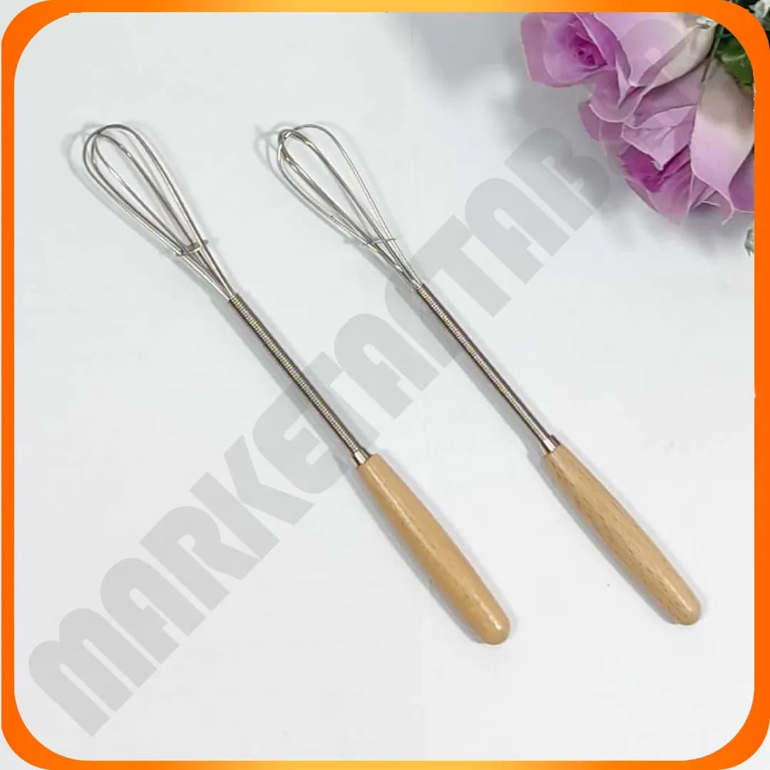 همزن استیل فنری 19-47 دسته چوبی