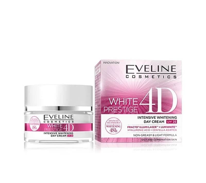 کرم روز روشن کننده وایت پرستیژ اولاین Eveline White Prestige 4D — تصویر ۴