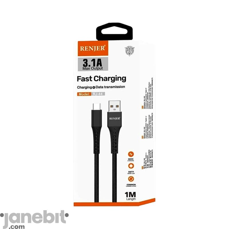 کابل فست شارژ TYPE-C برند: RENJER مدل: RJ-44 — تصویر ۳