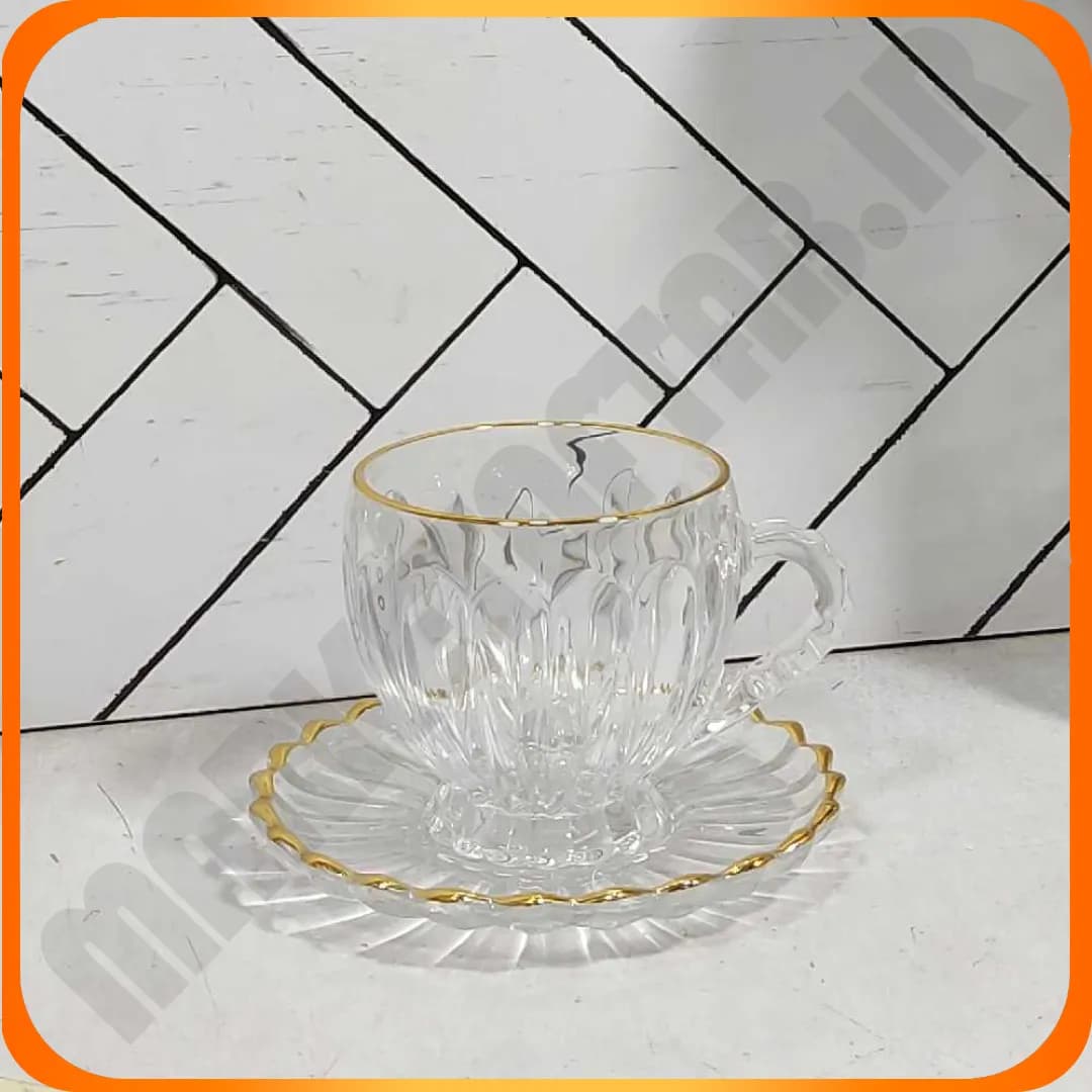 ست فنجان نعلبکی لب طلا WS220 بلور وانگ سان