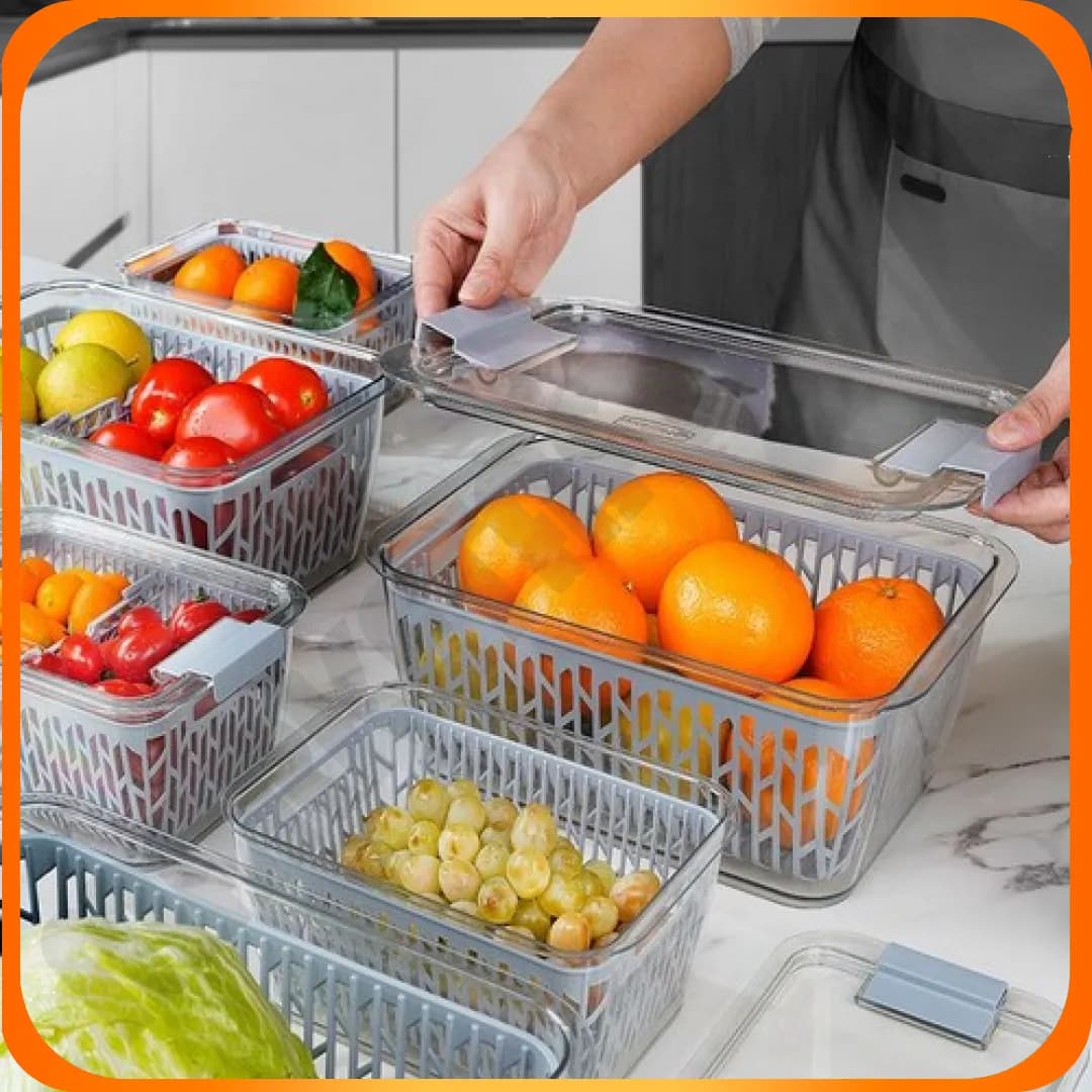 3902 باکس میوه و سبزیجات نیکا متوسط طوسی هوم کت