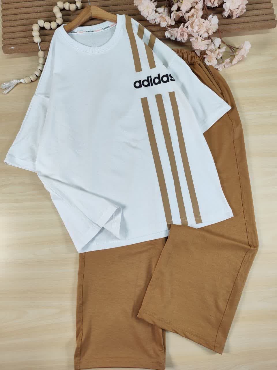 تیشرت و شلوار اسپرت adidas خطی