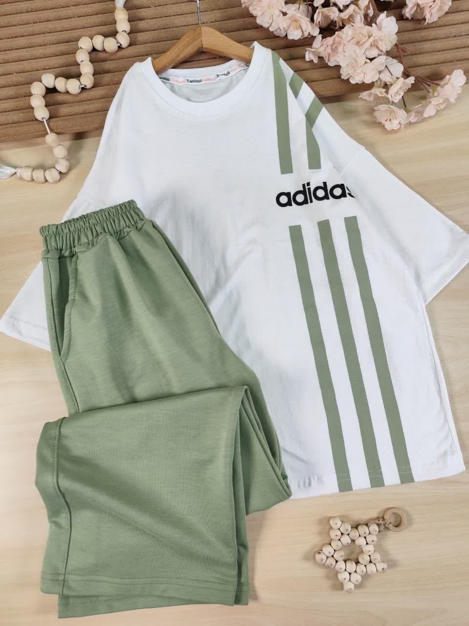 تیشرت و شلوار اسپرت adidas خطی — تصویر ۲