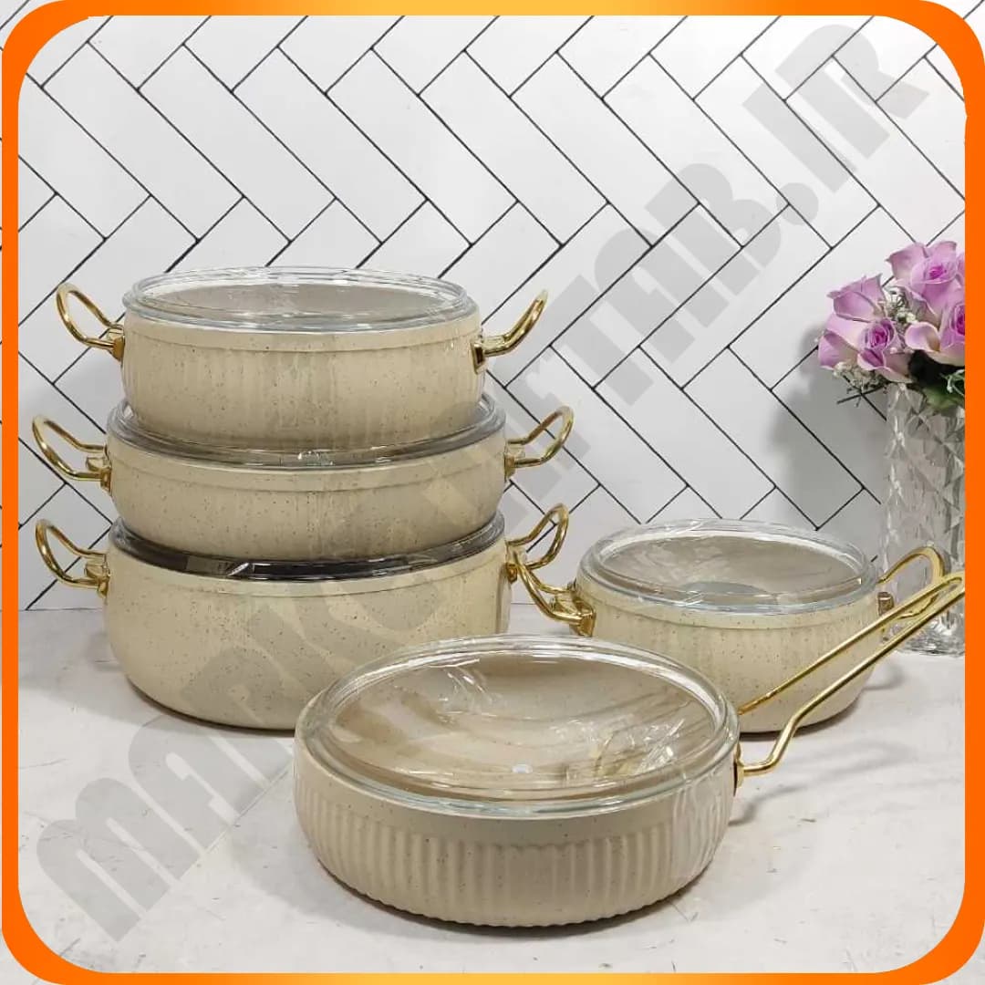 سرویس 10 پارچ طرح سلین خمره ای EVIZ کرم اویز