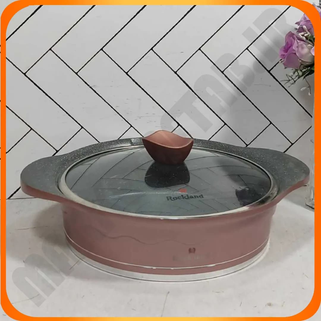 تابه دو دسته سایز 28 کره ای صورتی راکلند
