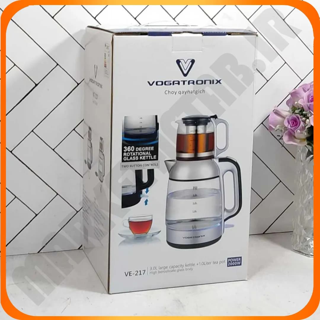 VE217 چای ساز سفید روهمی پیرکس ووگاتی