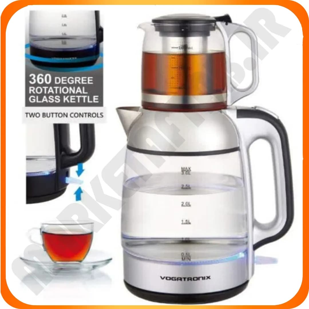 VE217 چای ساز مشکی روهمی پیرکس ووگاتی