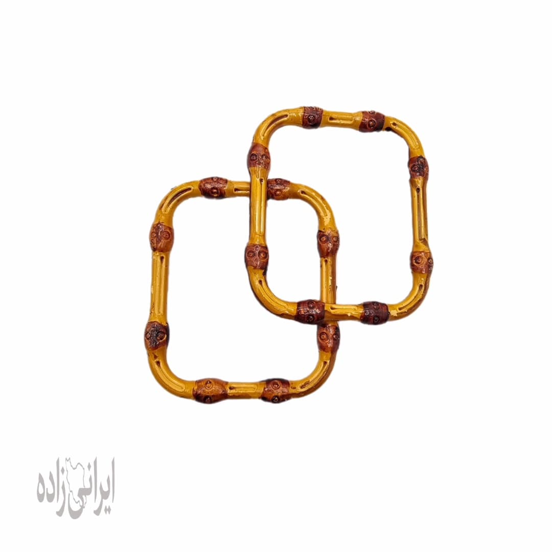 دسته کیف طرح چوبی بامبو مدل مربع(جفتی)