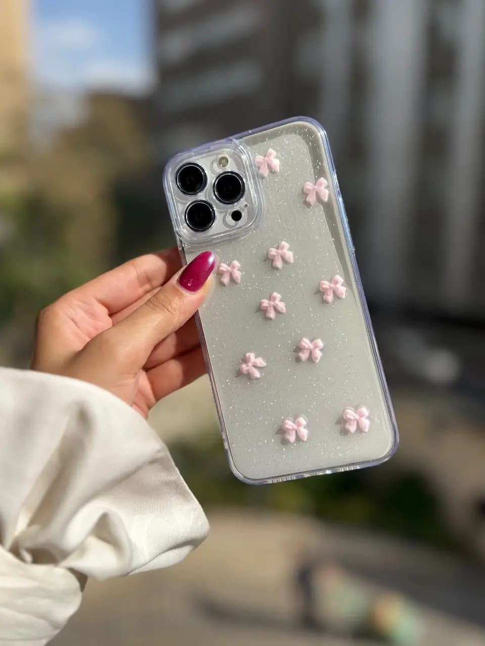 قاب پاپیون صورتی شاین آیفون ، سامسونگ ، شیائومی (کدC2059) — تصویر ۷