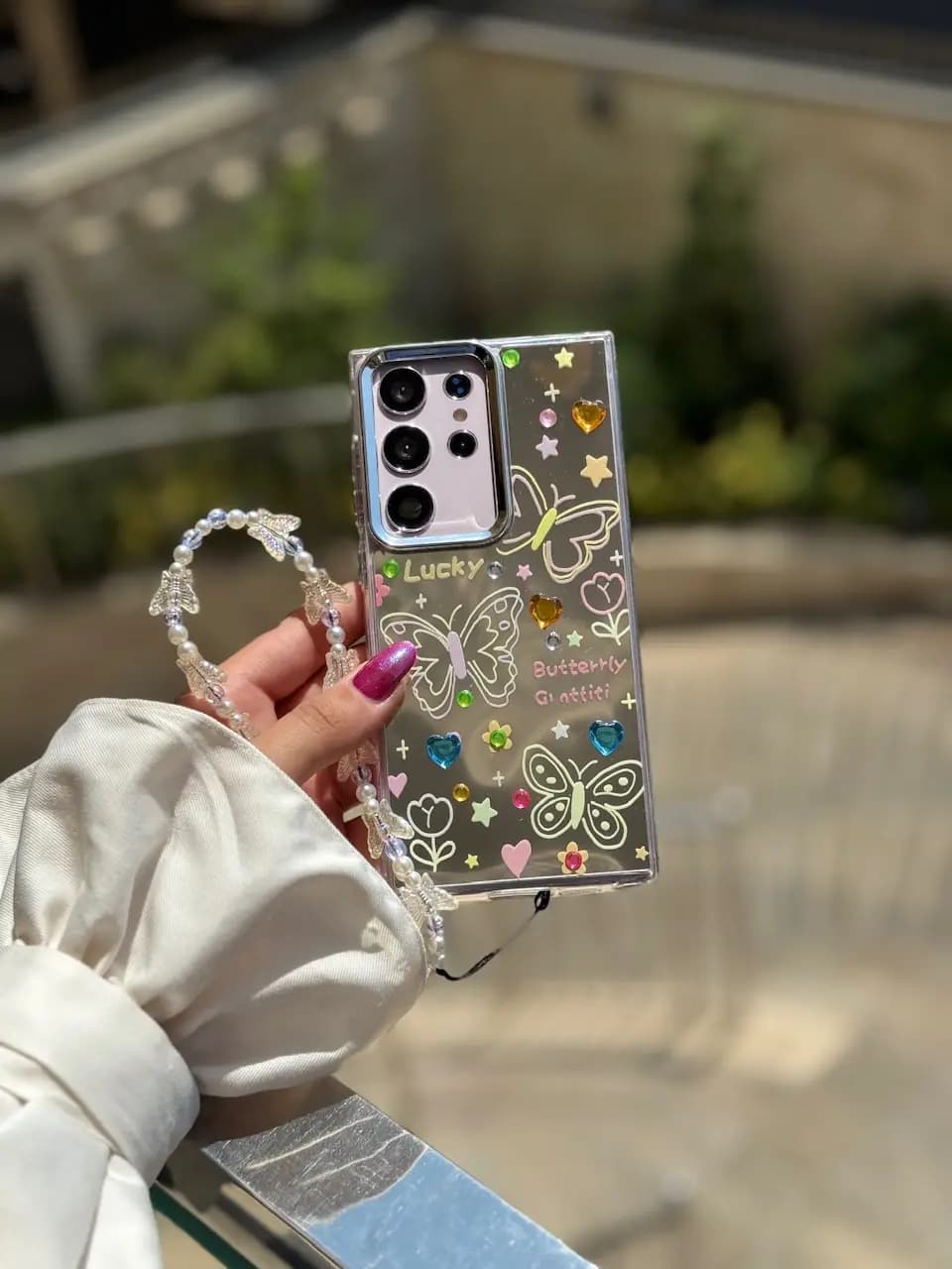 قاب نقاشی پروانه آینه ای با آویز سامسونگ و شیائومی (کدC2056) — تصویر ۲