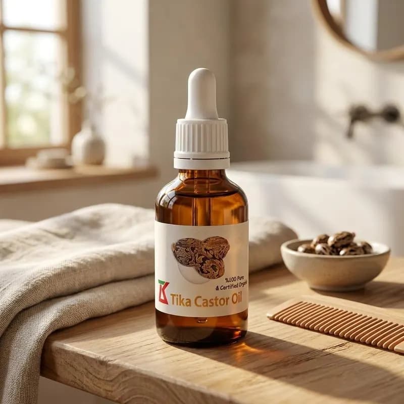 روغن کرچک خالص تیکا مدل 63258974 حجم 40 میلی‌لیتر با گرانروی بالا، استخراج با دمای پایین، بسته‌بندی شیشه‌ای قطره‌چکانی، مرطوب‌کننده و ضد حساسیت، مناسب مراقبت از پوست و مو، افزایش سلامت و ترمیم پوست — تصویر ۳