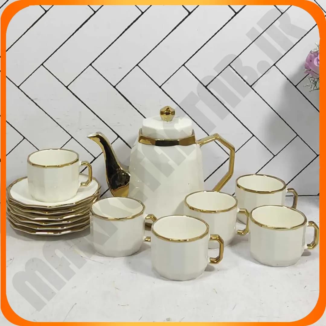 ست 13 پارچه چای خوری لب طلا سرامیکی 4-827 بلینا