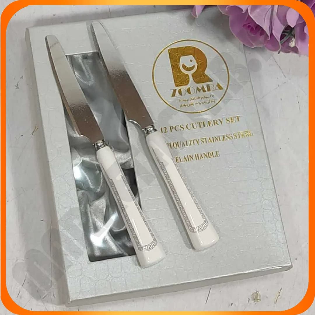 ست کارد جعبه ای ورساچ حاشیه نقره ای 3-29418 زومبا
