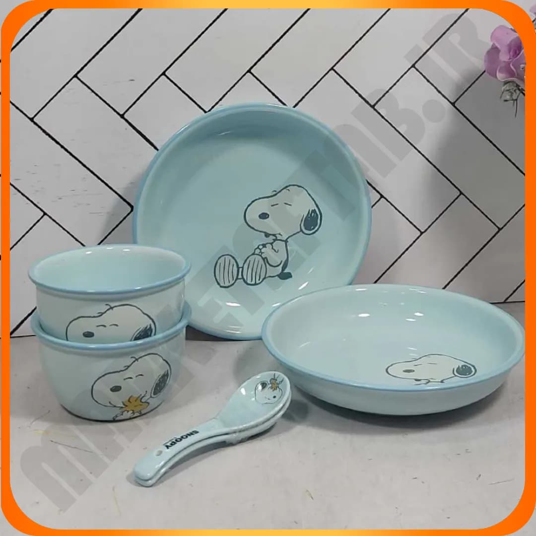 ست 6 پارچ سرامیکی طرح اسنوپی آبی 7-824 بلینا