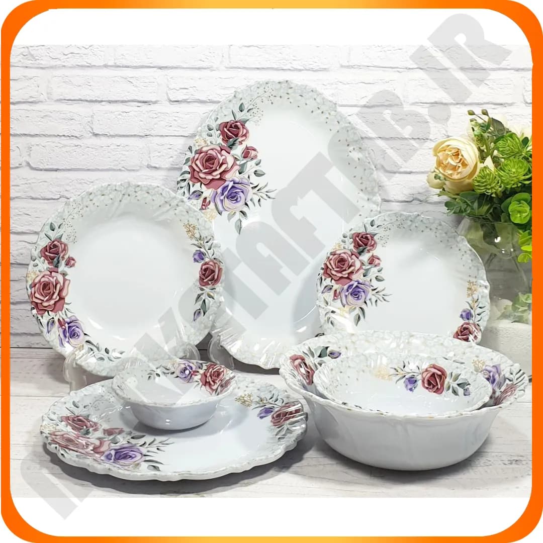 سرویس 33 پارچ گرد نیلوفری برجسته سلنا موناکو اوپال جام