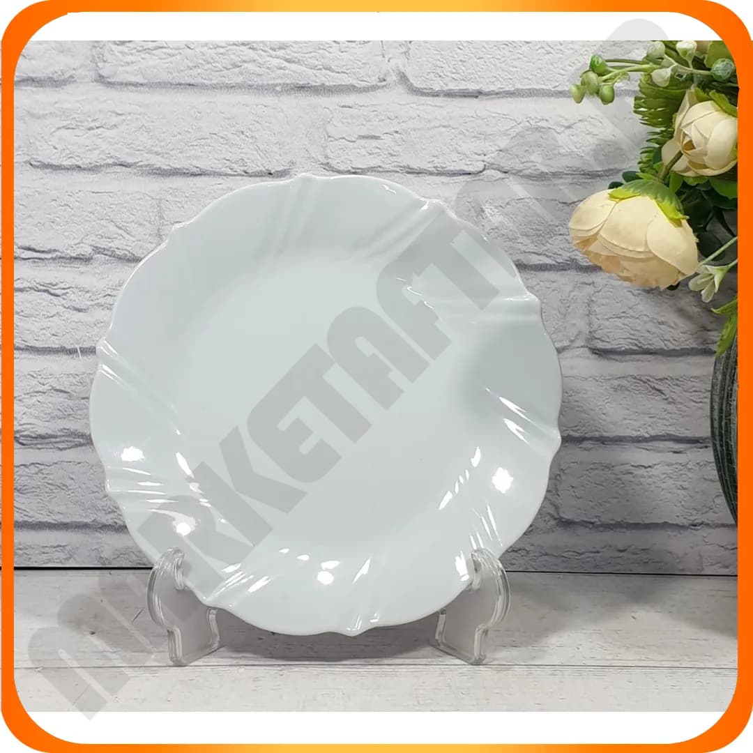 113 پیش دستی گرد کنگره برجسته سلنا سفید ملامین اپال جام