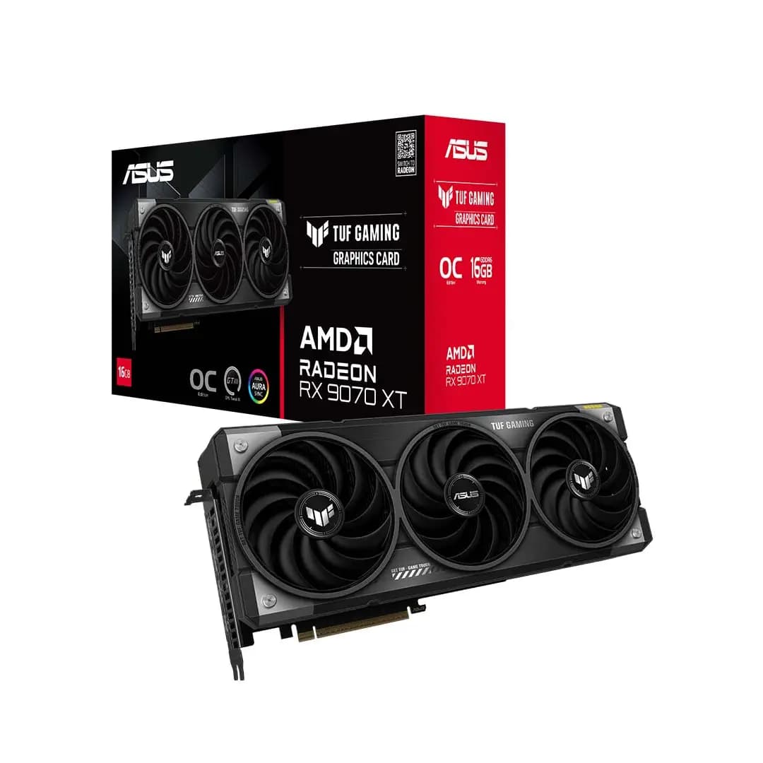 کارت گرافیک استوک ایسوس ASUS TUF Gaming Radeon RX 9070 XT OC 16GB ظرفیت 16 گیگابایت