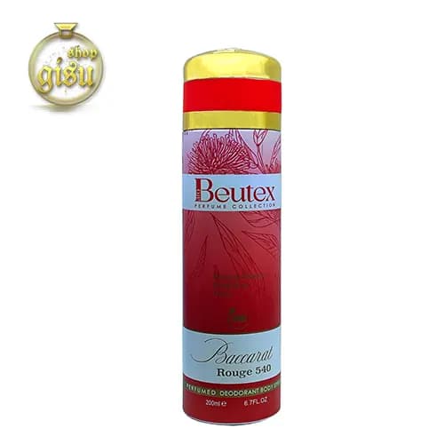 اسپری بدن زنانه بیوتکس مدل باکارات رژ (Beutex) – حجم 200 میلی لیتر