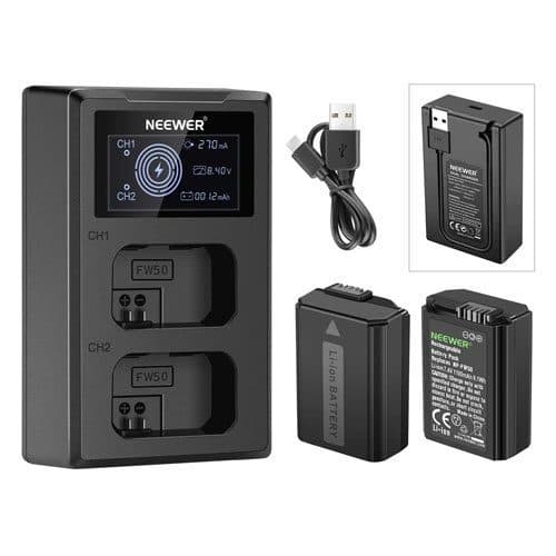 باتری و شارژر دو قلوی نیوور Neewer NP-FW50 Battery With Charger