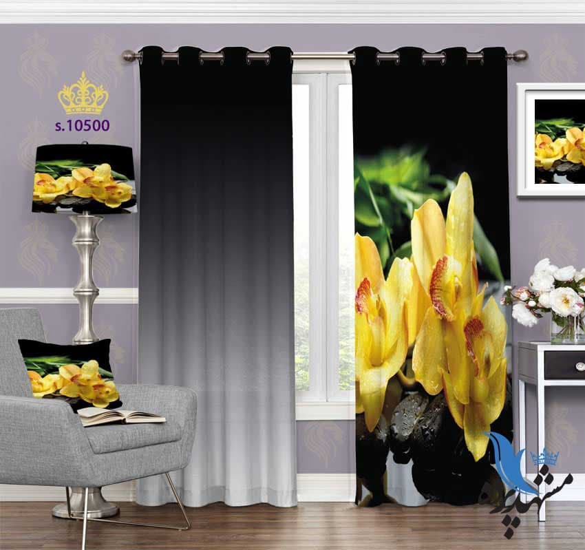 پرده پانچ طرح گل S10500