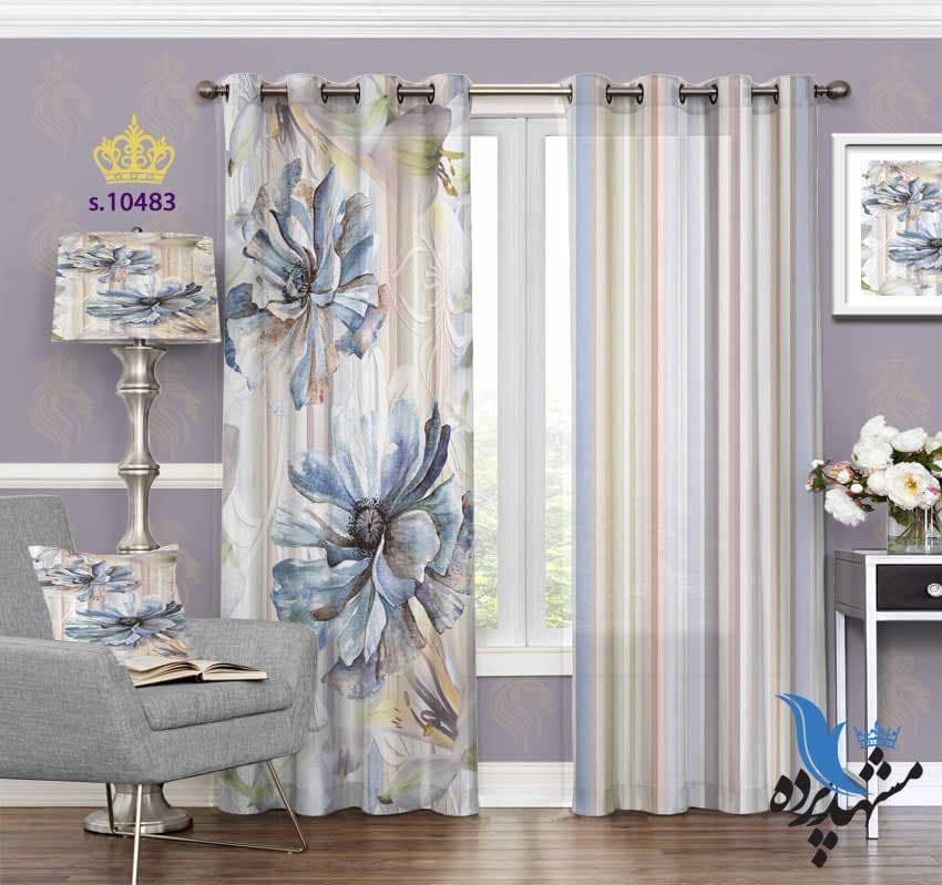 پرده پانچ طرح گل S10483