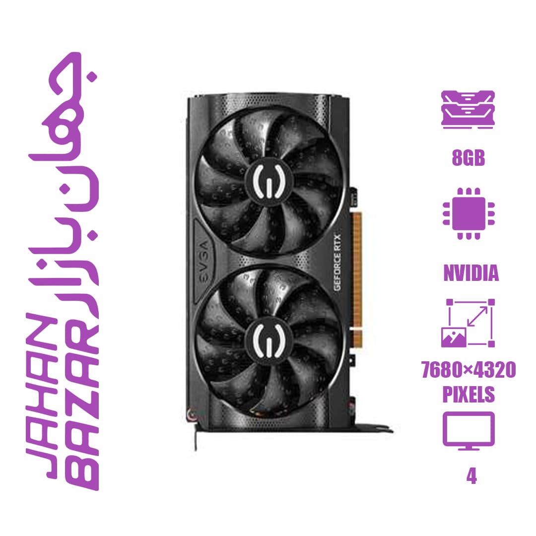 کارت گرافیک استوک ای وی جی ای مدل EVGA GeForce RTX 3060 Ti XC Gaming 8GB ظرفیت 8 گیگابایت