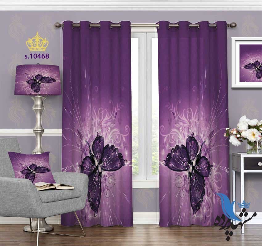 پرده پانچ طرح پروانه S10468