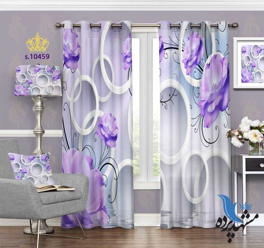 پرده پانچ طرح گل S10459
