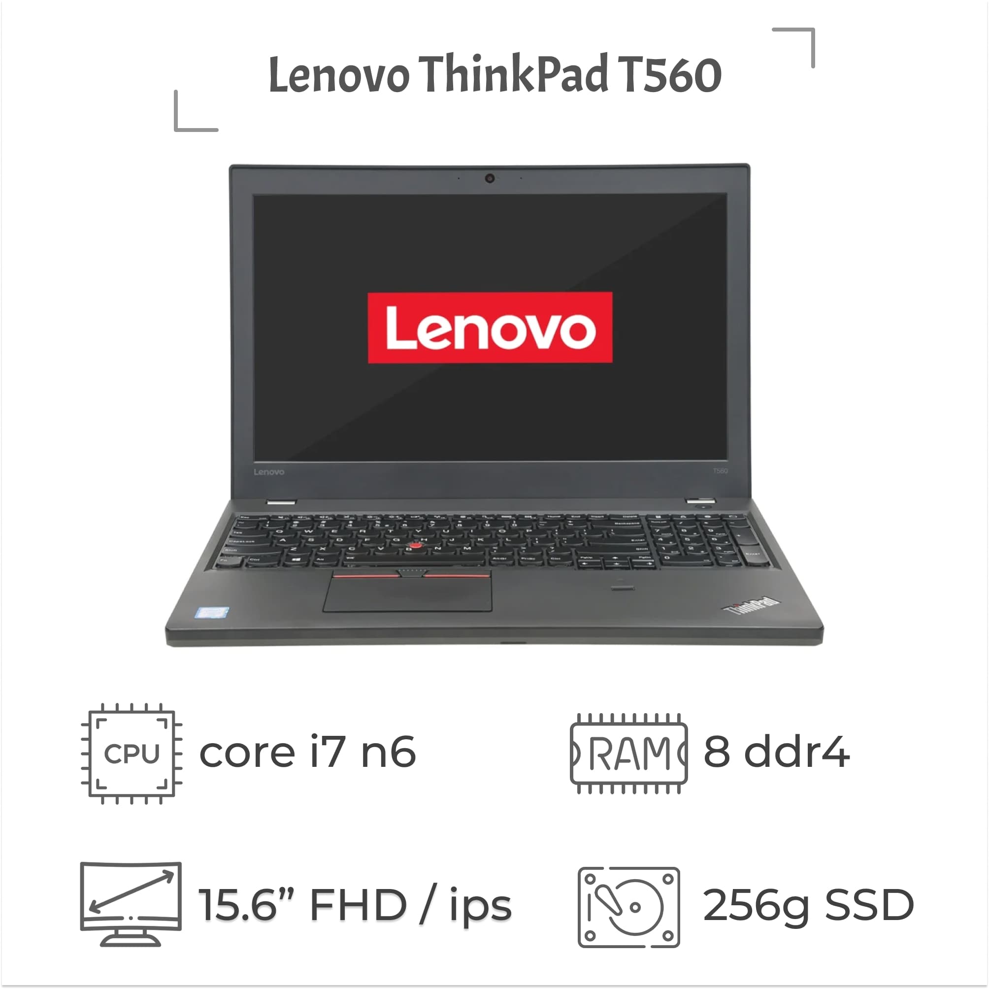لپ تاپ استوک Lenovo ThinkPad T560 پردازنده i7 نسل 6