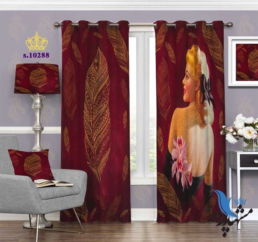 پرده پانچ چهره طرح چهره نیم رخ S10288