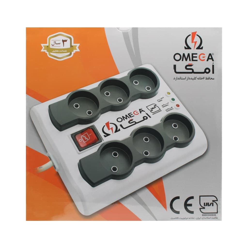 محافظ ولتاژ امگا 6 خانه مدل P6000 طول 5 متر