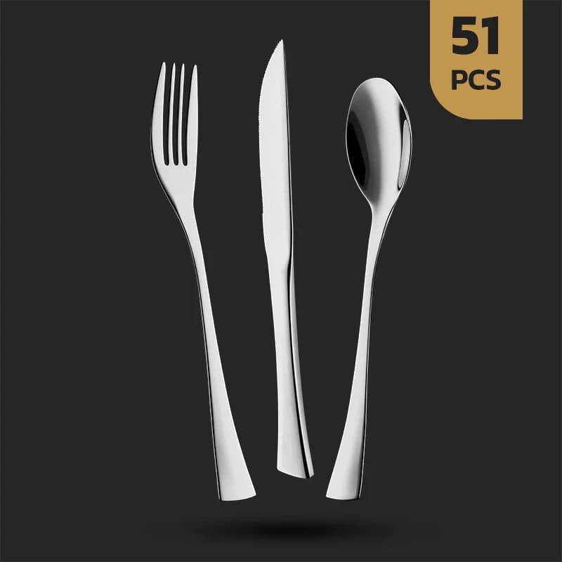 سرویس 51 پارچه قاشق و چنگال 6 نفره طرح آوید
