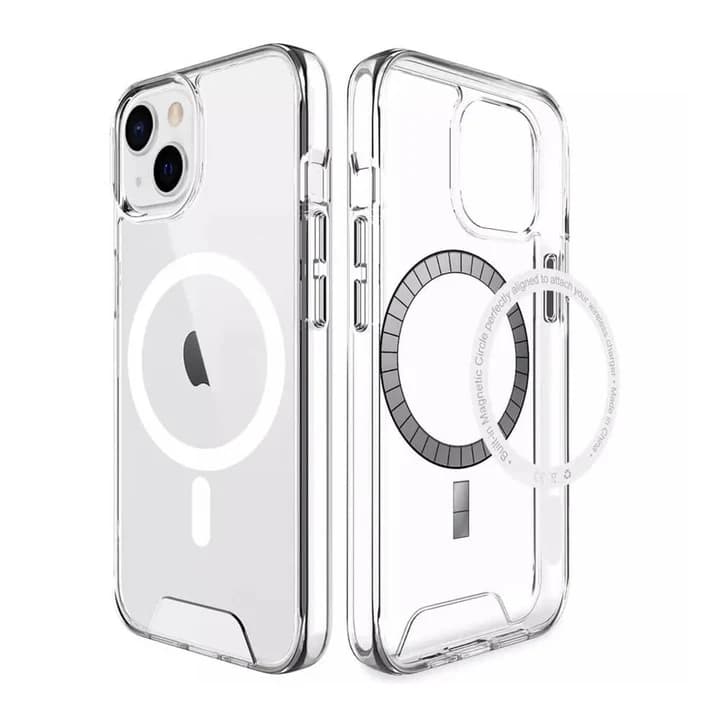 قاب شفاف مگ سیف برند space برای سری آیفون iphone 17