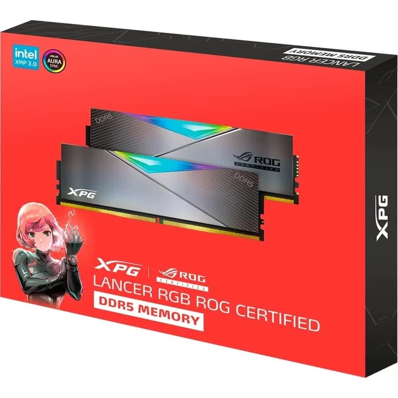 رم دسکتاپ DDR5 دو کاناله 6600 مگاهرتز CL32 ای دیتا ایکس پی جی مدل Lancer RGB ROG Certified ظرفیت 32 گیگابایت — تصویر ۴