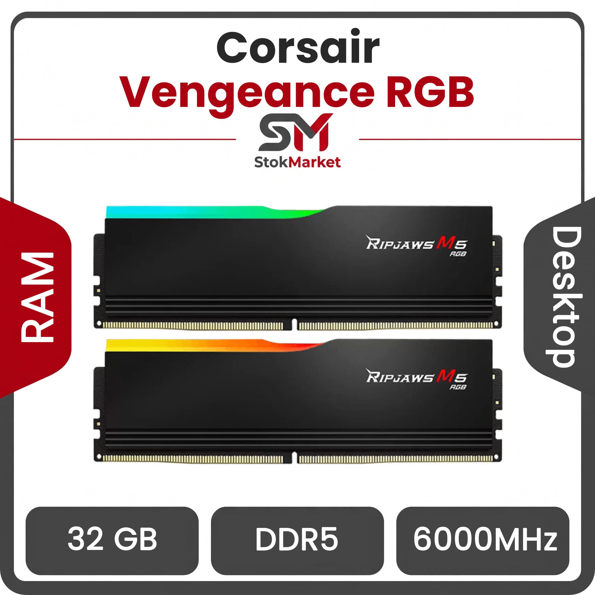 رم دسکتاپ DDR5 دوکاناله 6400 مگاهرتز CL36 جی اسکیل مدل RIPJAWS M5 RGB Black ظرفیت 32 گیگابایت — تصویر ۷