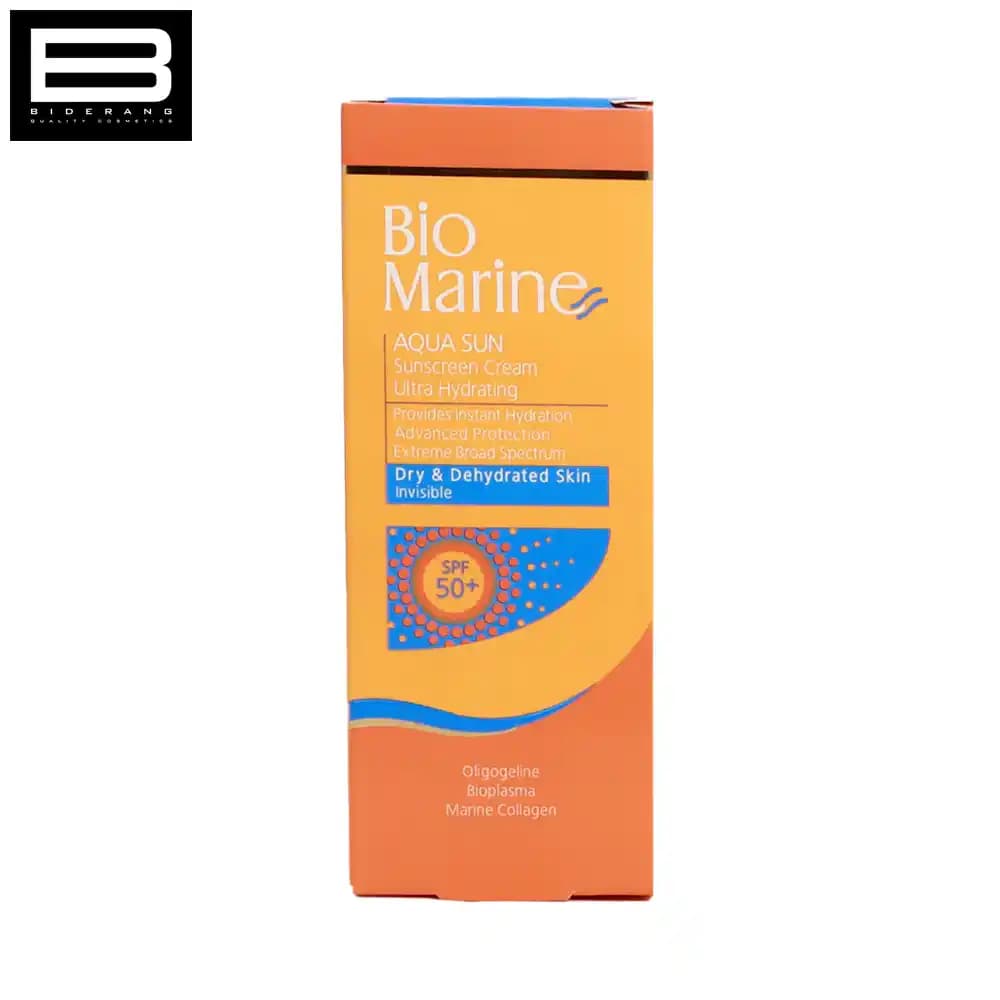 کرم ضد افتاب بی رنگ spf50 بایومارین مناسب پوست خشک حجم ۵۰ میل — تصویر ۷