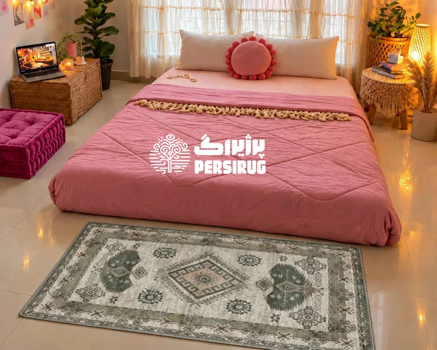 فرشینه زیره چرم کتیبه