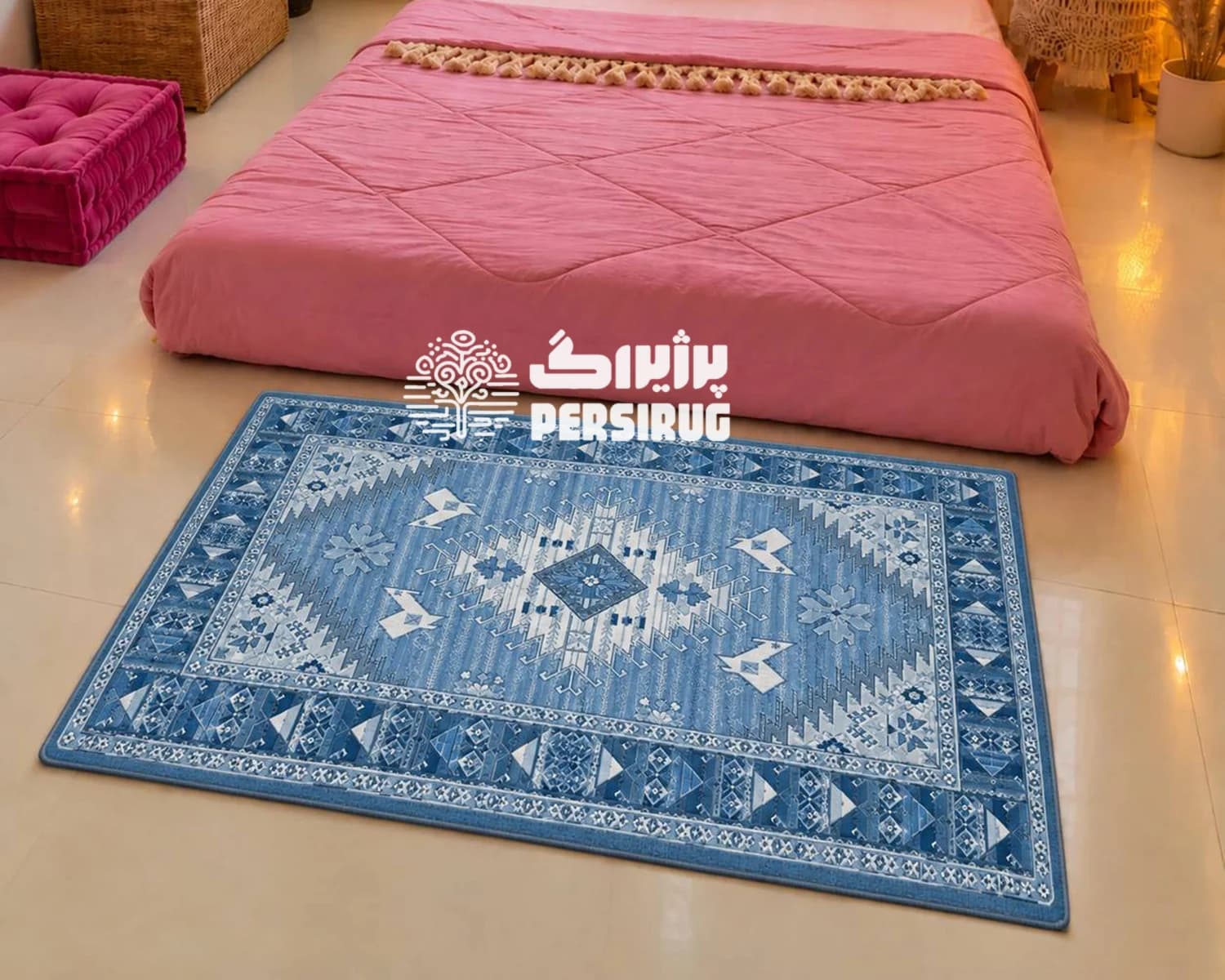 فرشینه زیره چرم نگین آبی