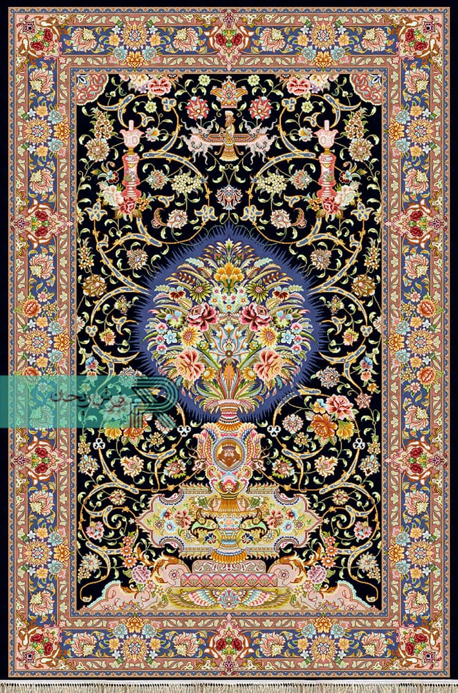 قالیچه دستباف نما گلدانی کد۶ — تصویر ۲