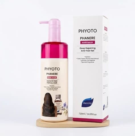 ماسک مو ضد ریزش و ترمیمکننده فیتو فانر PHYPHANERE Hair Mask OTO PHANERE PHYOTO مناسب برای موهای رنگ شده حجم 720میلی لیتر